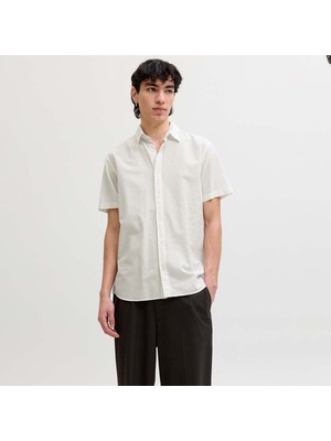 Jack & Jones Jack&jones Breeze Linen Blend Erkek Beyaz Klasik Yaka Gömlek