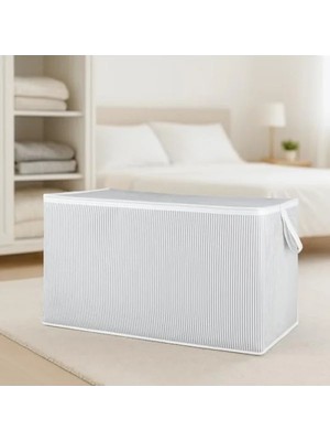 Ulu Pazarlama Fermuarlı Tela Kumaş Yorgan ve Kıyafet Düzenleyici (80 x 40 x 60)