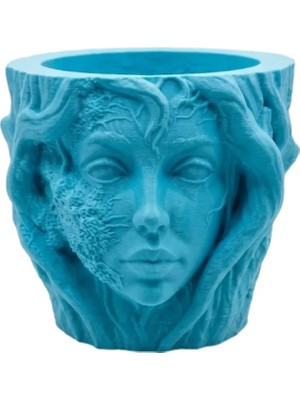 Sayarmarkt Minimalist Kadın Yüzü Heykel Tasarımlı 3D Dekoratif Saksı Vazo