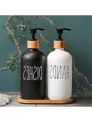 Ulu Pazarlama Modern Banyo ve Mutfak Seti - Siyah Beyaz Cam Şişe
