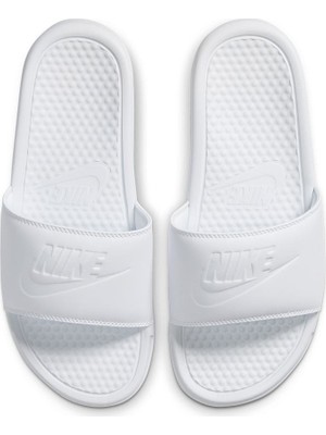 Nike Unisex Benassi Jdı Swoosh Terlik Beyaz Tekstil Malzeme ile Konforlu Taban Tipi 343881-115