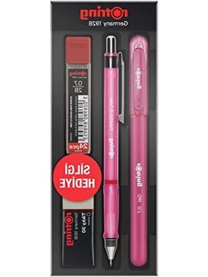 Ulu Pazarlama 0.7 mm Mekanik Kalem Seti, Pembe Renk, Uç ve Silgi ile