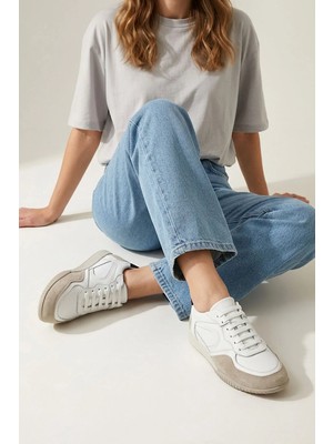 Ziya, Kadın Hakiki Deri Günlük Sneaker 1611022Z2743 Beyaz