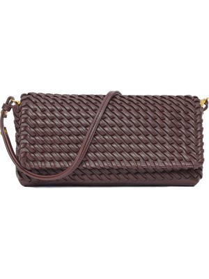 Derimod Kadın Kahverengi Örgü Omuz Çantası 26PBD247029