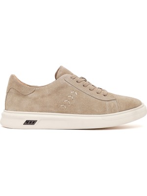 Derimod Erkek Bej Bağcıklı Kalın Tabanlı Süet Deri Sneaker 26SFD680210