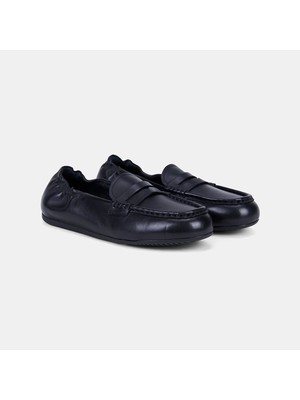 Desa Kadın Siyah Slip-On Deri Loafer