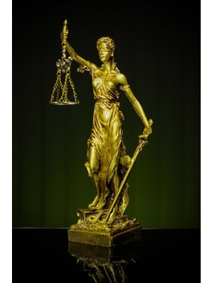 Narçiçeği Takı ve Hediyelik Eşya Adalet Tanrıçası Themis Orta Boy Altın Gold Bronz Heykel Biblo