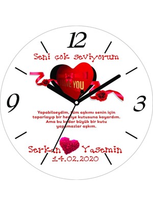 Bombeli Gerçek Cam Duvar Saati, Sevgililer Günü Hediye Alternatifi