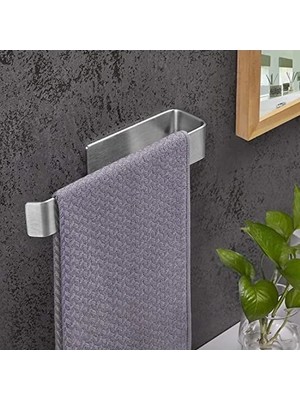 Ulu Pazarlama 27 cm Paslanmaz Çelik Havluluk, Kendinden Yapışkanlı Tasarım