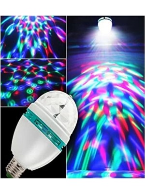 Ulu Pazarlama Renkli LED Döner Başlıklı Disko Ampul - E27 Fişli