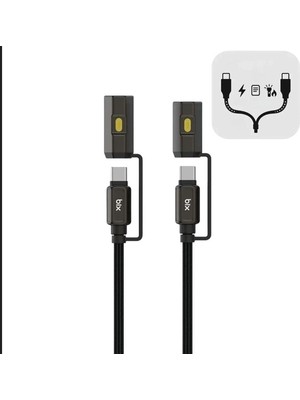 Freedom Storee LED Fener ve Alevsiz Çakmak Fonksiyonlu Type-C Şarj ve Data Kablosu 120 cm Siyah