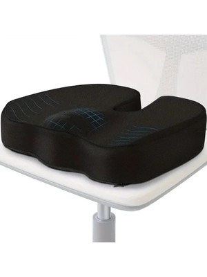 Ulu Pazarlama Siyah Ortopedik Oturma Simidi Yastığı, Hemoroid ve Basur Rahatlığı Için