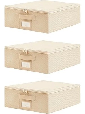 Ulu Pazarlama 3'lü Bej Renk Destekli Küçük Boy Hurç Seti (31X38X12 Cm)