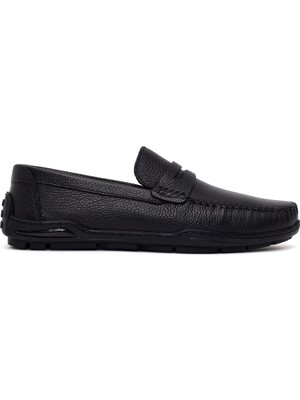 Derimod Erkek Siyah Deri Casual Loafer 26SFD7555FT