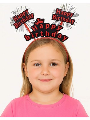 Freedom Storee Doğum Günü Kutlaması Için Kırmızı Taç – Işıltılı Yazılı Parti Tacı