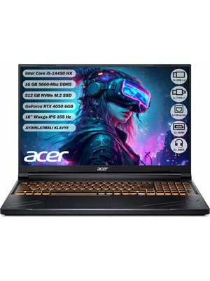 Acer Nitro ANV16-71 I5-14450HX 16 GB 512 SSD Rtx 4050-6 GB 16" Wuxga IPS 165 Hz Freedos NH.QTREY.001