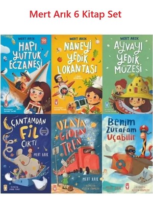 Hapı Yuttuk Eczanesi - Naneyi Yedik Lokantası - Ayvayı Yedik Müzesi - Çantamdan Fil Çıktı - Uzaya Giden Tren - Benim Zürafam Uçabilir / 6 Kitap Set -Mertarık