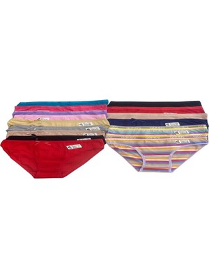 12'li Bikini Kesim Külot Karışık Desen ve Model - Gümüş