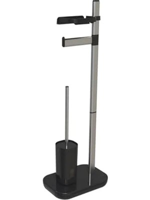 Ulu Pazarlama Siyah Tuvalet Kağıtlık ve Fırça Seti - Modern Tasarım