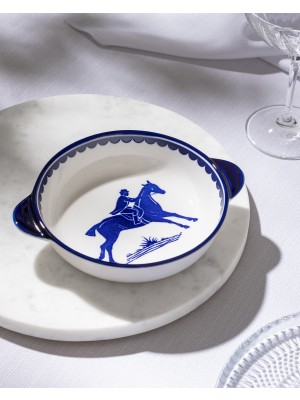 Madame Coco Reve Bleu Tierra Yuvarlak Tabak - 19 cm - Mavi/beyaz