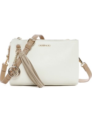 Derimod Kadın Krem Charmlı Çapraz Çanta 26SBD242514