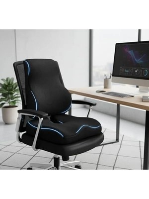 Ulu Pazarlama Sırt Bel Destek Minderi ve Visco Oturma Minderi Seti - Rahat Kullanım Için