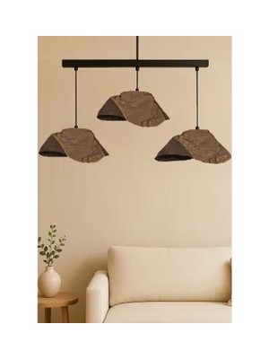 Vivense Obsidian Handmade Karbon Beton  Avize, Üçlü