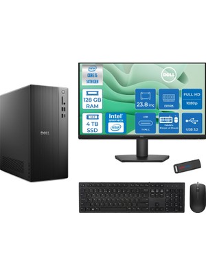 Dell Tower ECT1250 Intel Core I5 14500 128GB Ddr5 4tb SSD UHD Graphics 770 23.8" Mon WIN11PRO Kurumsal Masaüstü Bilgisayar QVT1260M23P32 + Zettausb