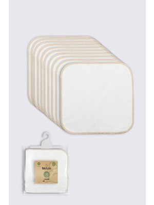 Die Grup Bistyle Organik 28X28 10'lu Penye Mendil 90101 Ekru