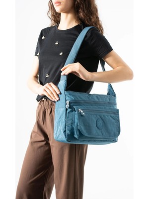 571 Collections Çanta Çapraz Askılı Ultra Hafif Çok Cepli Omuz Çantası Mavi (Model: 571-6B)