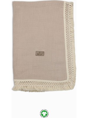 Die Grup Bistyle Organik Müslin 80X90 Fistolu Battaniye 70112 Bej