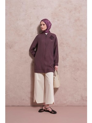 Armine Çiçek Detaylı Kap Mürdüm