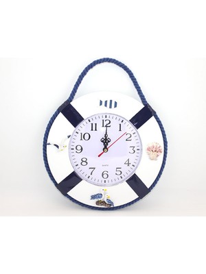 Şık Ahşap Marin Duvara Asmalı Dekoratif Saat, Huzur ve Şıklık Sunar