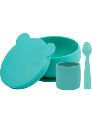 Die Grup Oioi Blw I Silikon Beslenme Seti 3lü (Kaseli) Aqua Green
