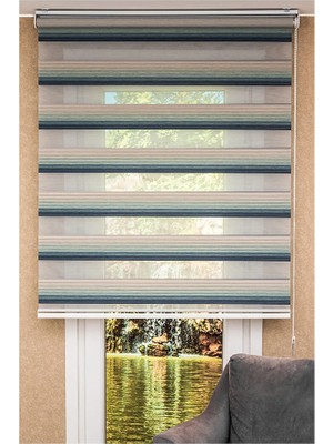 Koçtaş Plus Zebra Stor Perde Yeşil Çizgili