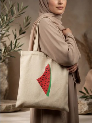 Zaytoon Bez Omuz Çantası Filistin Geleneksel Dijital Baskılı Kadın Omuz Çantası 35x40 cm