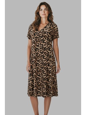 Pms Estiva 25236 Kadın Likra Viskon Kısa Kol Gecelik
