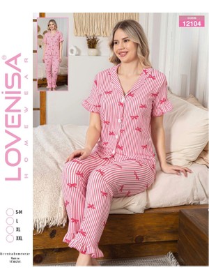 Pms Lovenisa 12104 Kadın Bürümcük Düğmeli Pijama Takımı