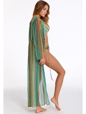 Pms Argento 2106-3018 Kadın Önü Açık Uzun Kaftan