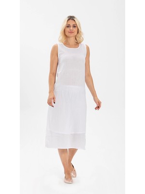 Pms Imer 3164 Kalın Askı Uzun Viskon Elbise Kombinezon