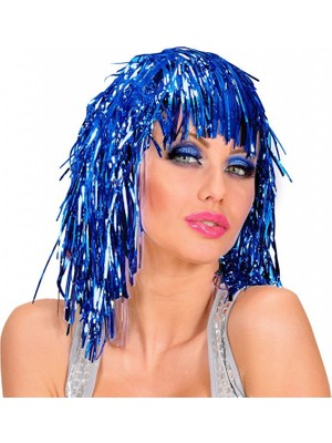 Die Grup Mavi Işıltılı Metalize Parti Peruğu