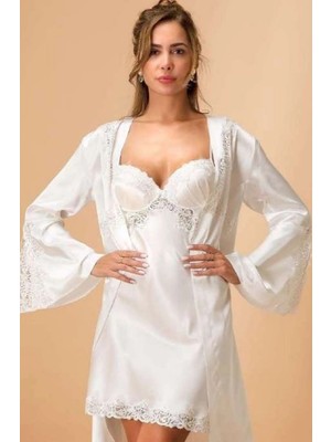 Pms Nurteks 5380 Kadın Gecelik Kimona Takım