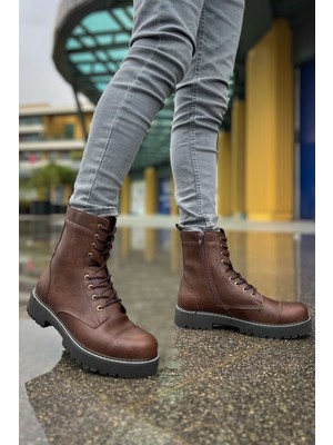 Pms MN009 - Cst Military Erkek Bot Kahve