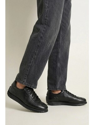 Ziya, Erkek Hakiki Deri Sneaker 1611026Z229 Siyah