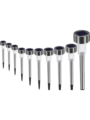 Die Grup Metal Gövdeli Solar Bahçe Lambası 10 Lu Paket