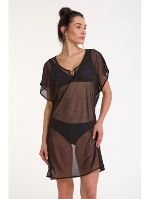 Pms Argento 2095-3001 Kadın Aksesuarlı Kısa Kaftan