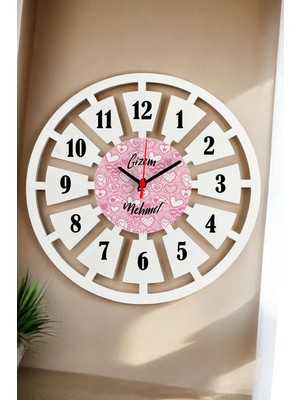 Kalp Tasarımlı Büyük Duvar Saati 40CM, Modern ve Şık Dekorasyon Parçası