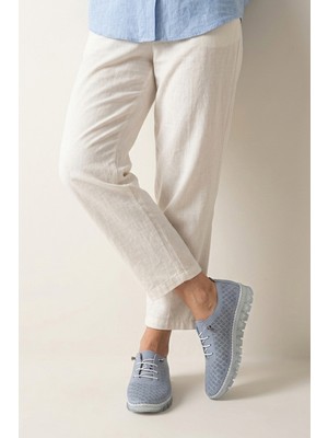 Ziya, Kadın Hakiki Deri Günlük Ayakkabı 1611046Z8031 Buz Mavi