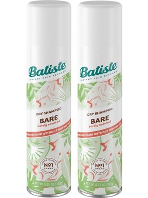 Batiste Bare Kuru Şampuan 200 ml x 2 Adet – Kokusuz, Hafif ve Doğal Temizlik