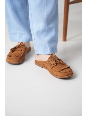 Dadwolf Süet Loafer Terlik Püsküllü Bağcıklı Günlük Makosen Mule Sabo Terlik